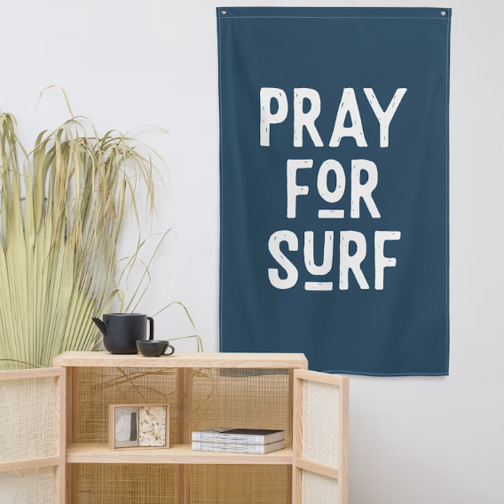 PRAY FOR SURF PENNANT FLAG
